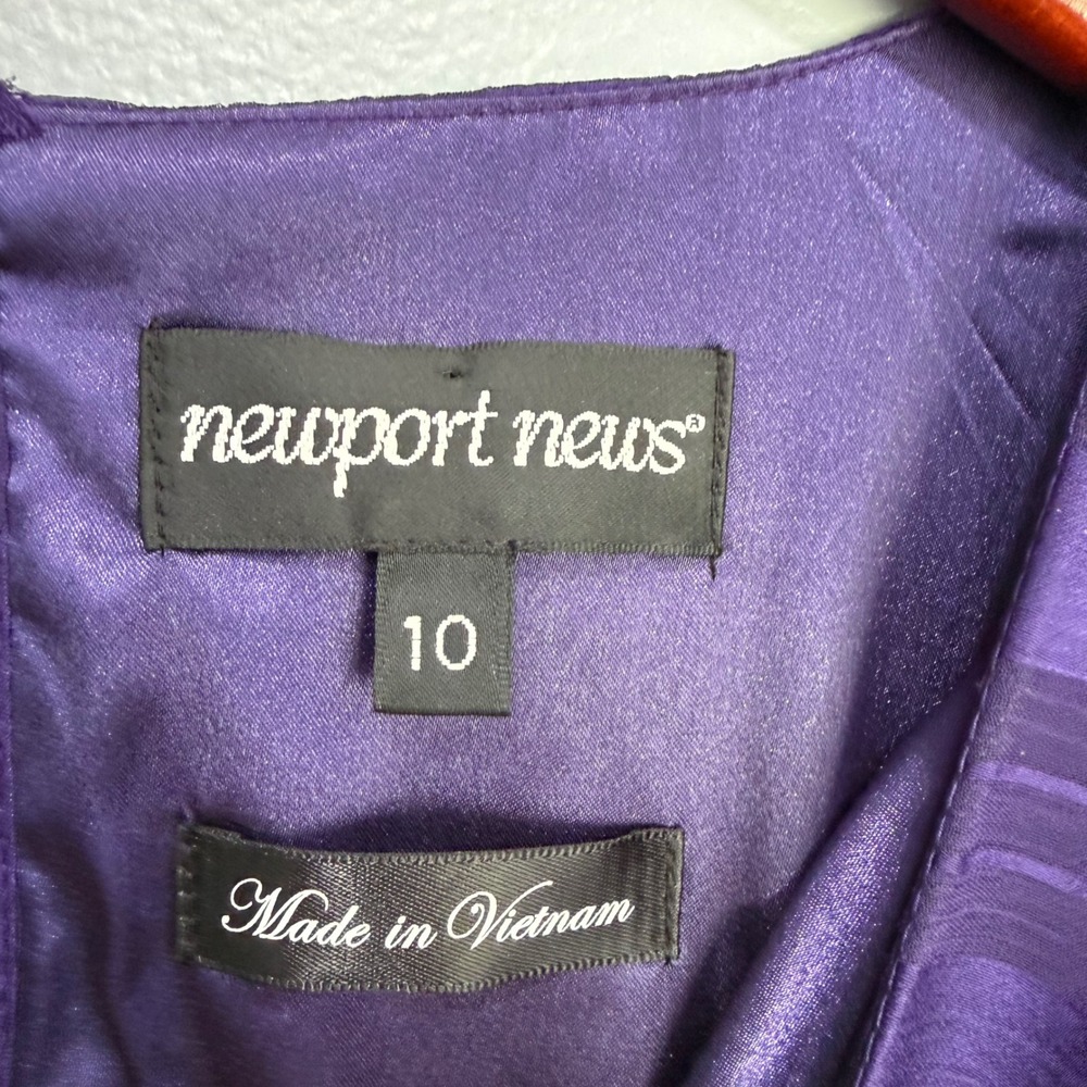 Vtg Y2K dark academia Purple Striped Asymmetrical Long Sleeve Blouse Top Size 0 - Picture 2 of 8